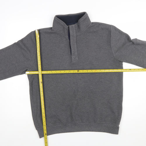Altinyildiz Classics Men's Grey M High Neck Henley Sweatshirt