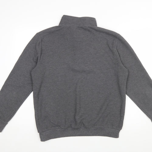 Altinyildiz Classics Men's Grey M High Neck Henley Sweatshirt