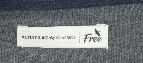 Altinyildiz Classics Men's Grey M High Neck Henley Sweatshirt