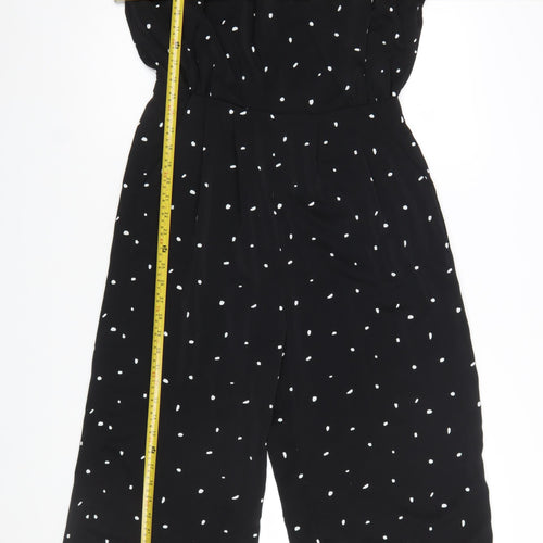 Armani Exchange Women’s Black Polka Dot Sleeveless Wide-Leg Jumpsuit Size 12