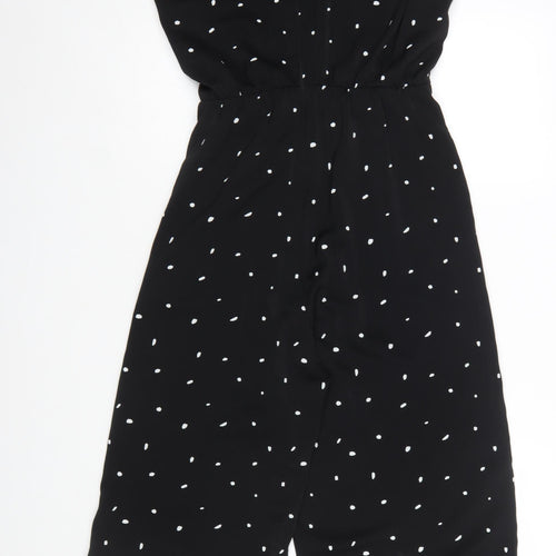 Armani Exchange Women’s Black Polka Dot Sleeveless Wide-Leg Jumpsuit Size 12