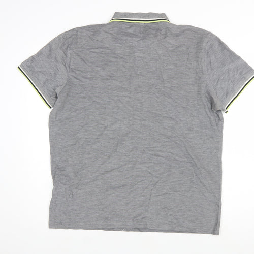 Hugo Boss Men’s Grey 2XL Polo Shirt Cotton Logo Short Sleeve