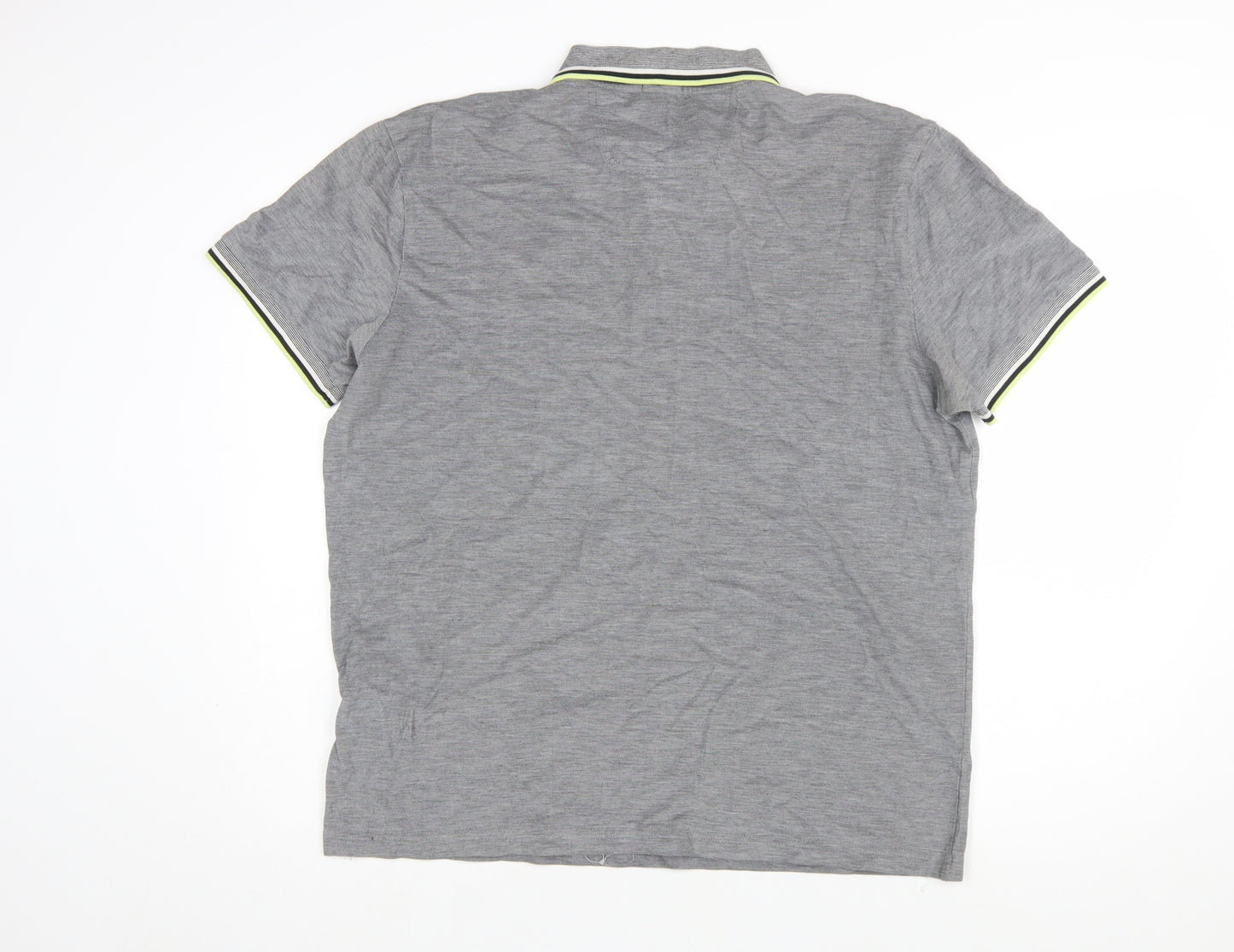 Hugo Boss Men’s Grey 2XL Polo Shirt Cotton Logo Short Sleeve