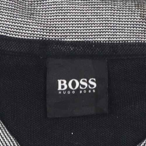 Hugo Boss Men’s Grey 2XL Polo Shirt Cotton Logo Short Sleeve