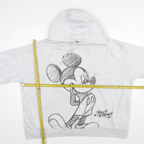 Disney Women Grey Mickey Mouse Hooded Sweatshirt 2XL