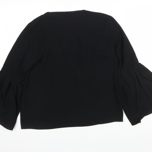 Zara Woman Black Bell Sleeve Blouse XS Women's Woven Top