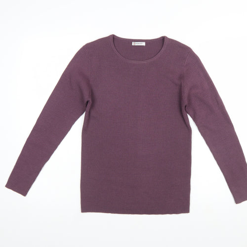 Damart Women’s Purple Crew Neck Knit Pullover Jumper M