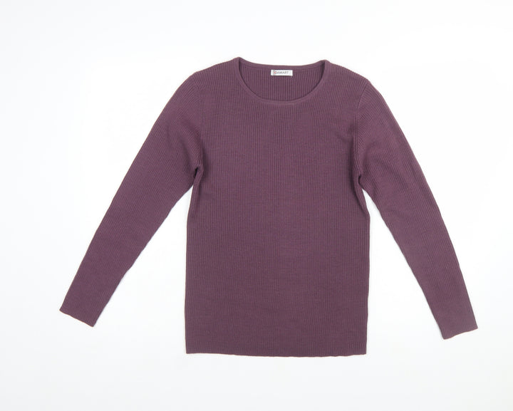 Damart Women’s Purple Crew Neck Knit Pullover Jumper M