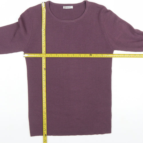 Damart Women’s Purple Crew Neck Knit Pullover Jumper M
