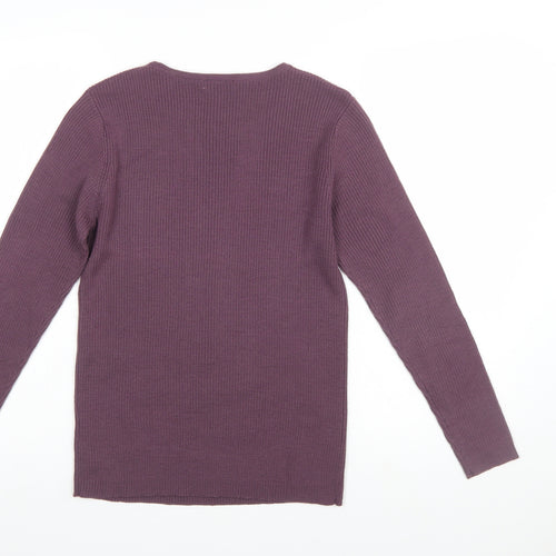 Damart Women’s Purple Crew Neck Knit Pullover Jumper M