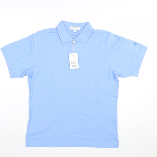 Lyle & Scott Men's Blue Regular Fit Golf Polo Shirt Size M