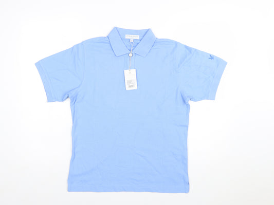 Lyle & Scott Men's Blue Regular Fit Golf Polo Shirt Size M
