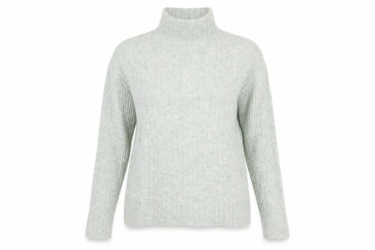 Front view of Jigsaw Women’s Grey Alpaca Wool Roll Neck Jumper XS