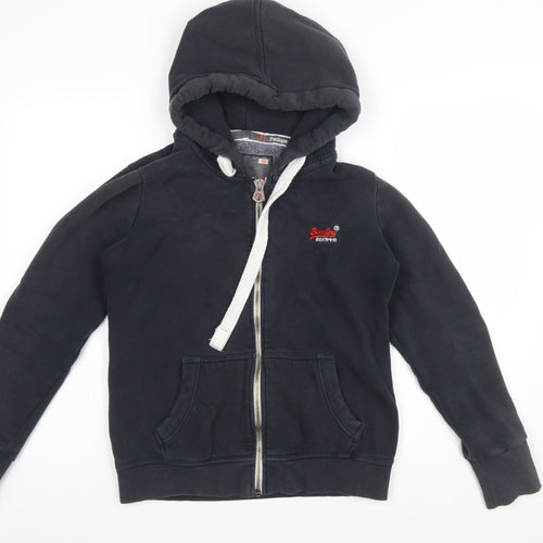 Superdry Men’s Black Full Zip Hoodie Medium Orange Label