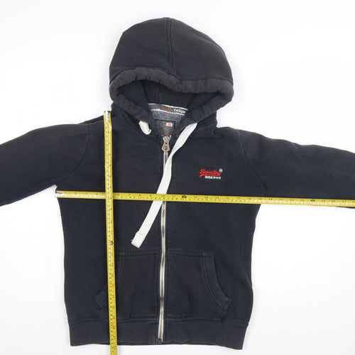 Superdry Men’s Black Full Zip Hoodie Medium Orange Label