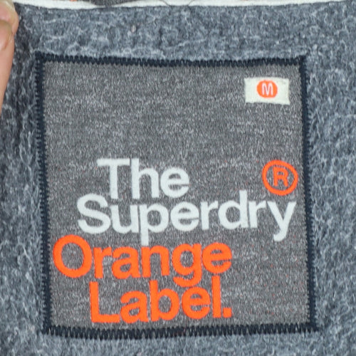 Superdry Men’s Black Full Zip Hoodie Medium Orange Label