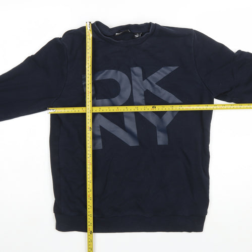DKNY Women's Navy Blue Cotton Blend Pullover Sweatshirt M