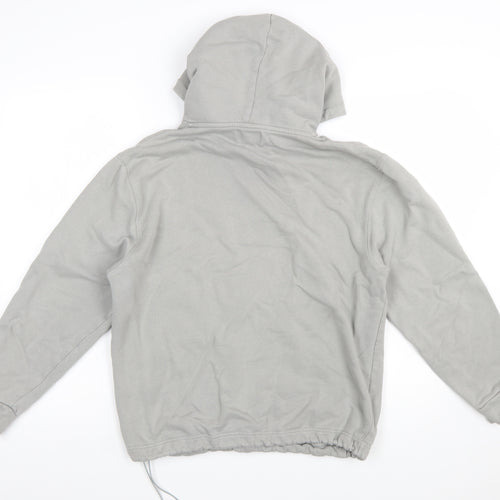 Topman Unisex Grey Cotton Pullover Hoodie M Relaxed Fit