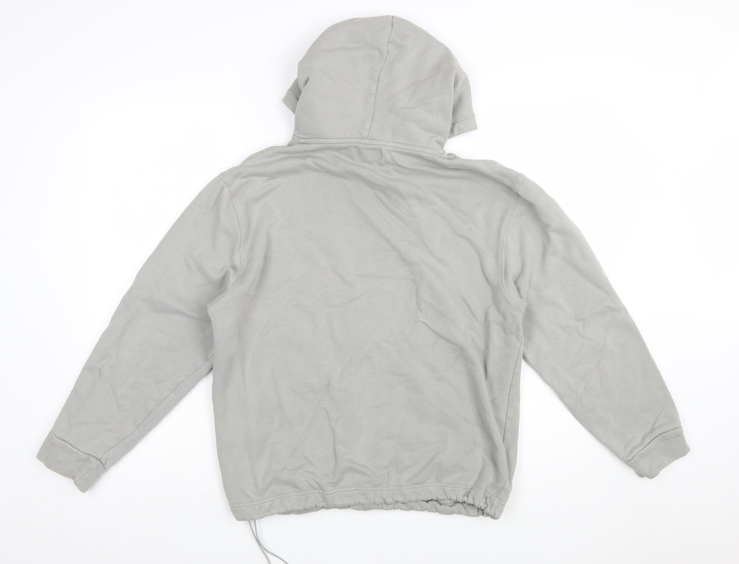 Topman Unisex Grey Cotton Pullover Hoodie M Relaxed Fit