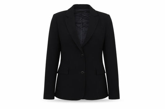 Front view of Zara Woman Black Slim Fit Single-Breasted Blazer UK 10