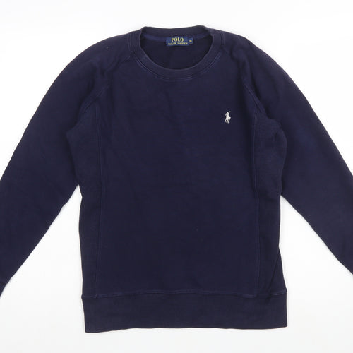 Polo Ralph Lauren Women's Navy Blue Cotton Blend Pullover Sweatshirt M