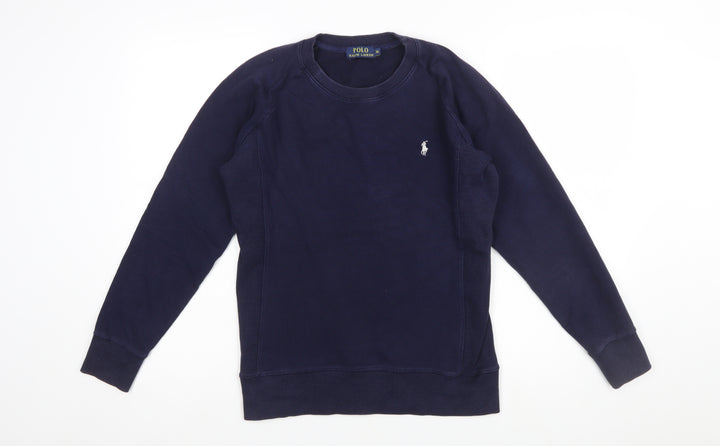 Polo Ralph Lauren Women's Navy Blue Cotton Blend Pullover Sweatshirt M