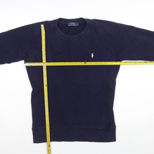 Polo Ralph Lauren Women's Navy Blue Cotton Blend Pullover Sweatshirt M