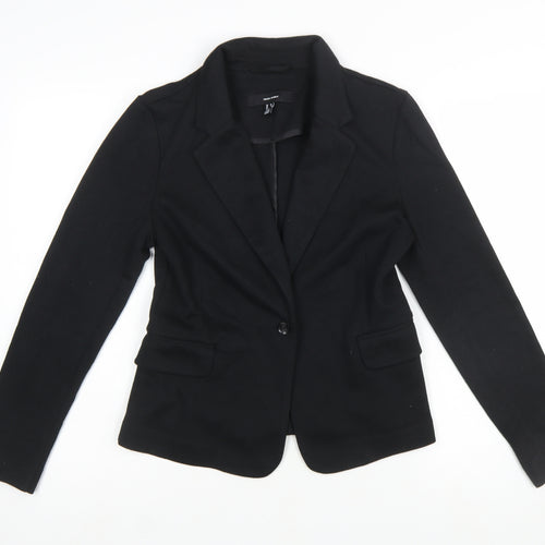 Vero Moda Womens Black Regular Fit Single-Breasted Blazer Size 12