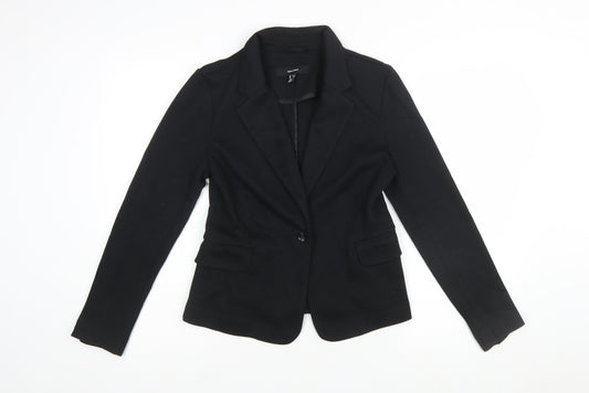 Vero Moda Womens Black Regular Fit Single-Breasted Blazer Size 12