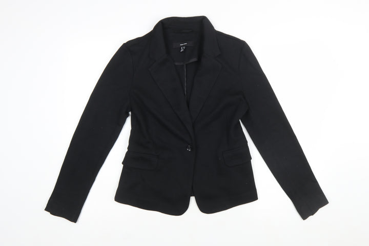 Vero Moda Womens Black Regular Fit Single-Breasted Blazer Size 12