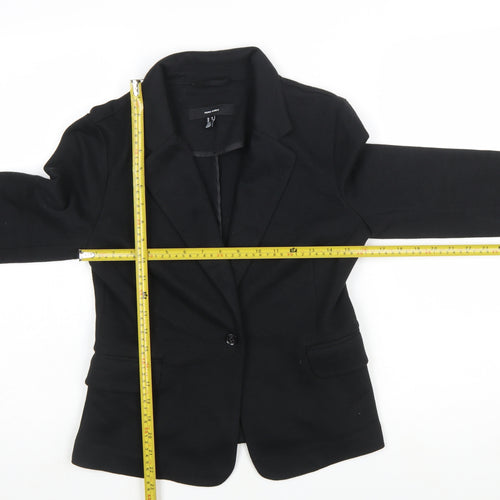 Vero Moda Womens Black Regular Fit Single-Breasted Blazer Size 12