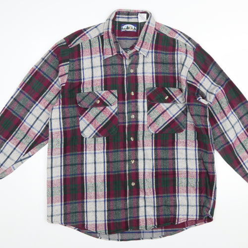 GFC Trading Co. Men's Multicoloured XL Flannel Plaid Button-Up Shirt