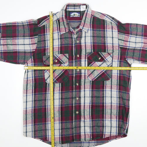 GFC Trading Co. Men's Multicoloured XL Flannel Plaid Button-Up Shirt