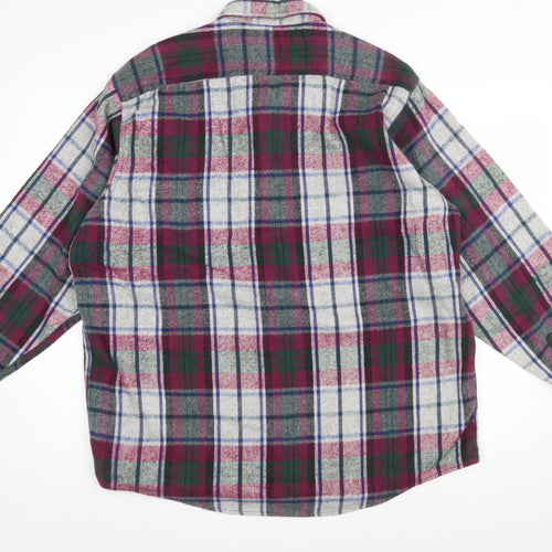 GFC Trading Co. Men's Multicoloured XL Flannel Plaid Button-Up Shirt