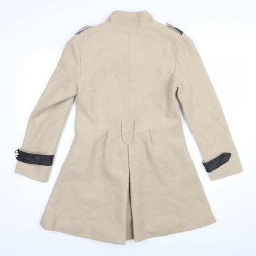 Momoco Womens Beige Military Style Long Coat Size 8