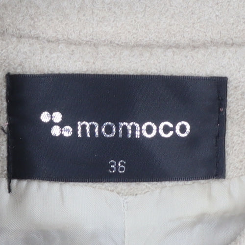 Momoco Womens Beige Military Style Long Coat Size 8