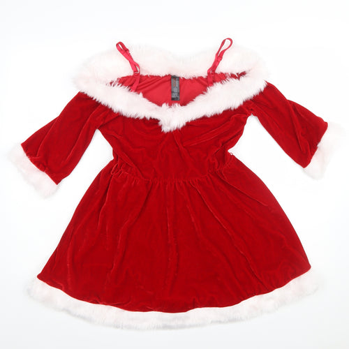 Ann Summers Women’s Red Velvet Off Shoulder Christmas Dress M