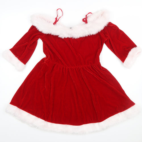 Ann Summers Women’s Red Velvet Off Shoulder Christmas Dress M