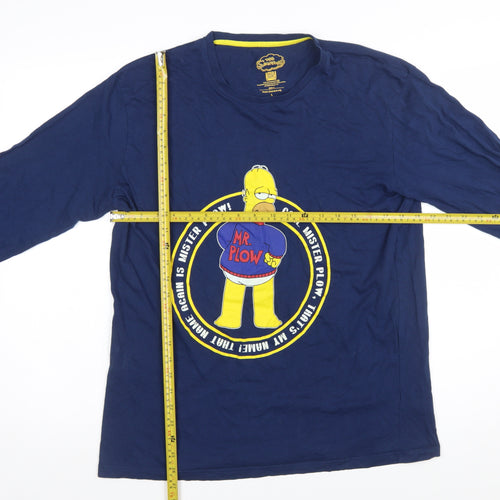 Primark Men’s Blue The Simpsons Homer Mr Plow Long Sleeve T-Shirt Size L