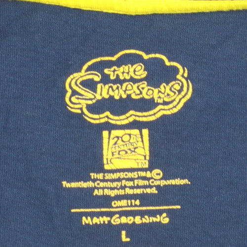 Primark Men’s Blue The Simpsons Homer Mr Plow Long Sleeve T-Shirt Size L
