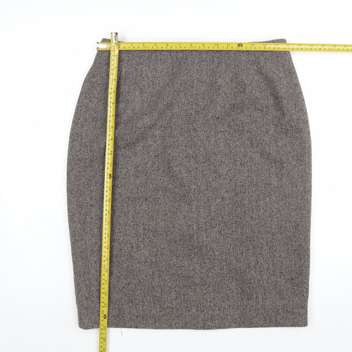 Dressbarn Women Grey Tweed Pencil Skirt Size 12 Knee Length Workwear