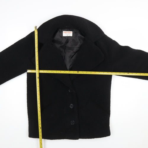 John Lewis ANYDAY Women's Black Fleece Pea Coat XS