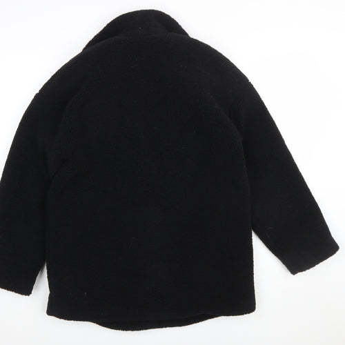 John Lewis ANYDAY Women's Black Fleece Pea Coat XS