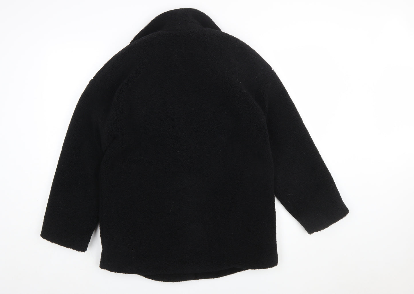 John Lewis ANYDAY Women's Black Fleece Pea Coat XS