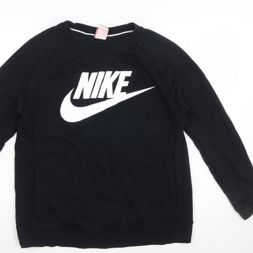 Nike Womens Black Medium Pullover Crew Neck Sweatshirt