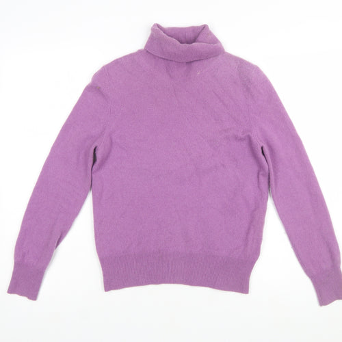 Marks and Spencer Women Purple Roll Neck 100% Cashmere Jumper Size 10