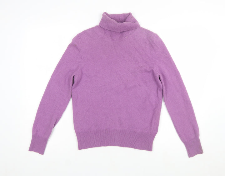 Marks and Spencer Women Purple Roll Neck 100% Cashmere Jumper Size 10