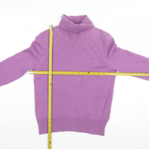Marks and Spencer Women Purple Roll Neck 100% Cashmere Jumper Size 10