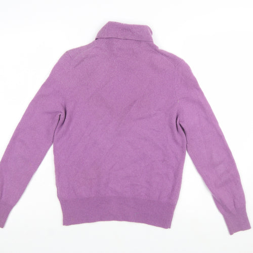 Marks and Spencer Women Purple Roll Neck 100% Cashmere Jumper Size 10