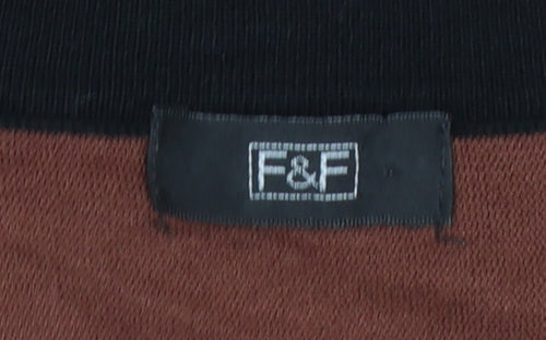 F&F Women’s Black Brown Colourblock Knit Shift Dress Size 14
